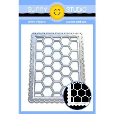 Sunny Studio Stanzschablone - Frilly Frames Hexagon
